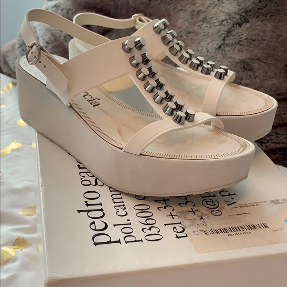 New Pedro Garcia studded platform sandals 8